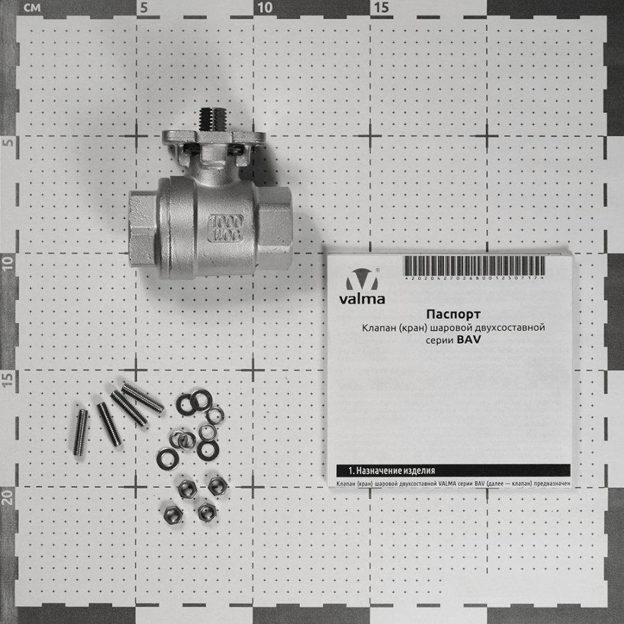 BAV-S304-2P-T-020 Клапан шаровой двухсоставной