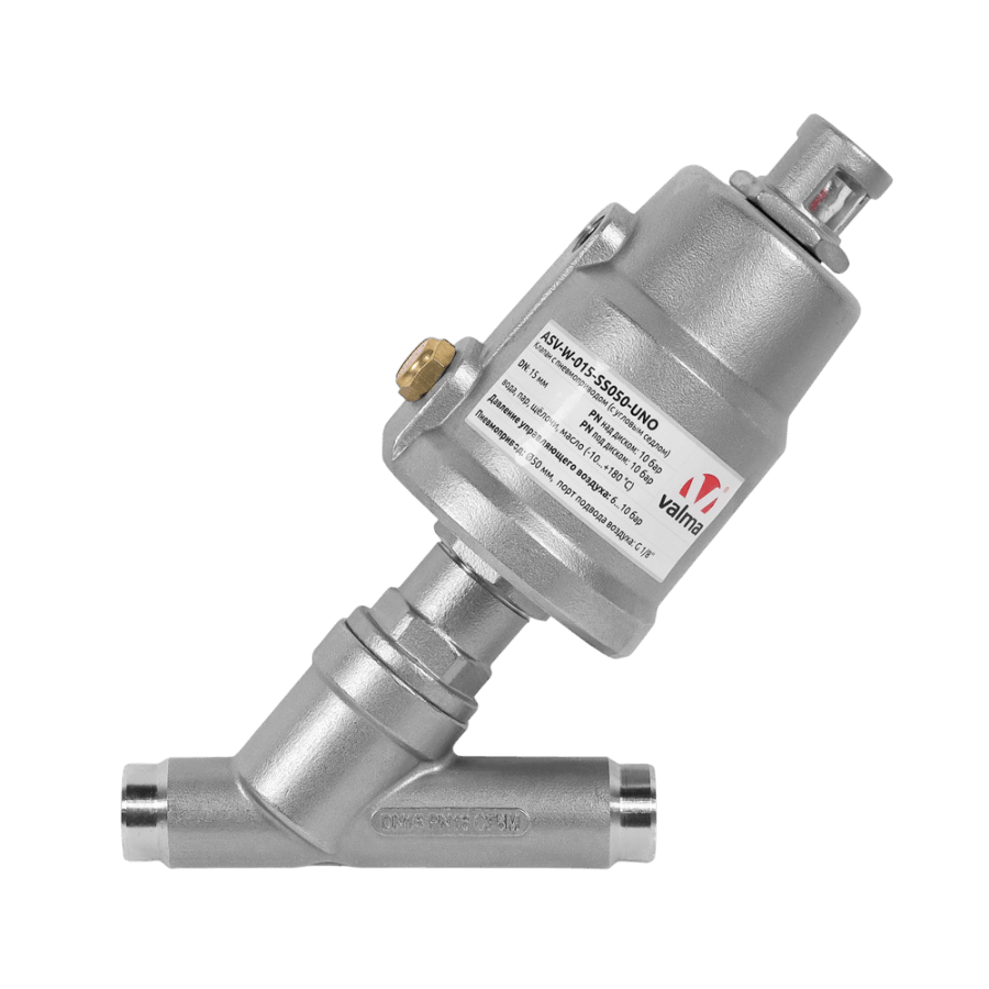 ASV-W-015-SS050-UNO Клапан запорный пневматический с приварным соединением